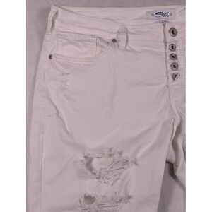 Silver Jeans Sam Women's Distressed Boyfriend Jeans White Size 18